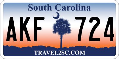 SC license plate AKF724