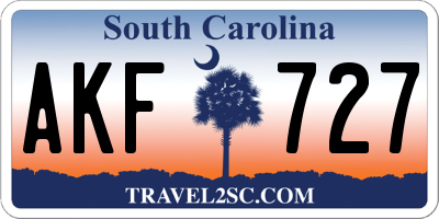 SC license plate AKF727