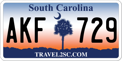 SC license plate AKF729