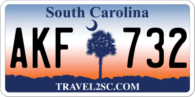 SC license plate AKF732