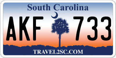 SC license plate AKF733