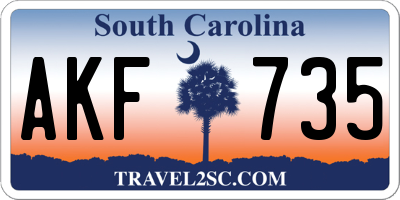 SC license plate AKF735