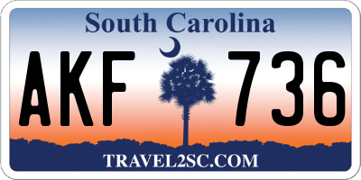 SC license plate AKF736