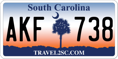 SC license plate AKF738