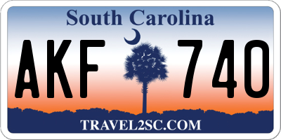 SC license plate AKF740
