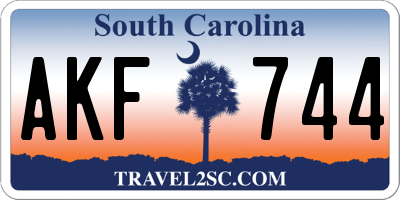 SC license plate AKF744