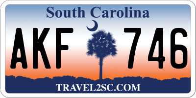 SC license plate AKF746