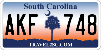 SC license plate AKF748