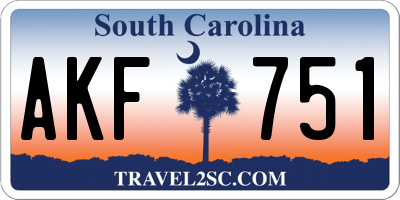 SC license plate AKF751