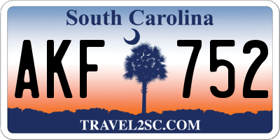SC license plate AKF752