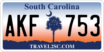 SC license plate AKF753