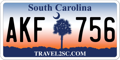 SC license plate AKF756