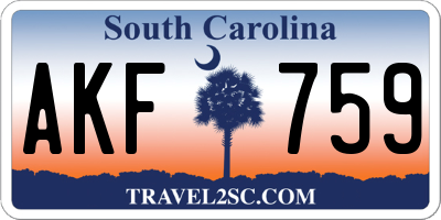 SC license plate AKF759