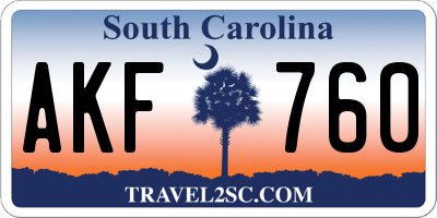 SC license plate AKF760
