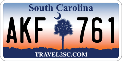SC license plate AKF761