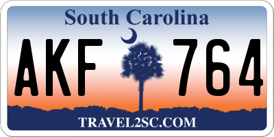 SC license plate AKF764