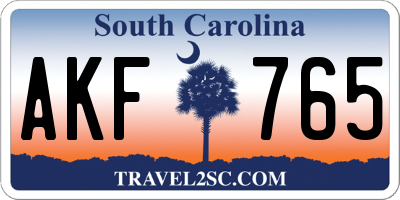 SC license plate AKF765