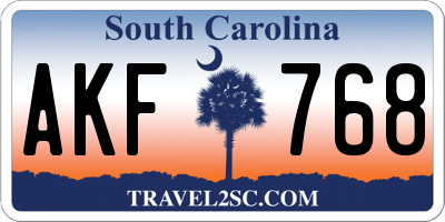 SC license plate AKF768