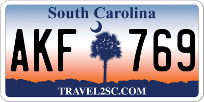 SC license plate AKF769