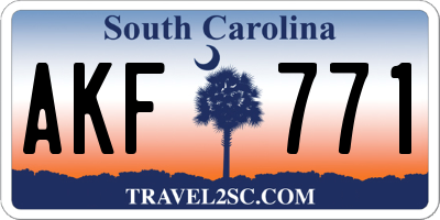 SC license plate AKF771
