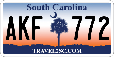 SC license plate AKF772