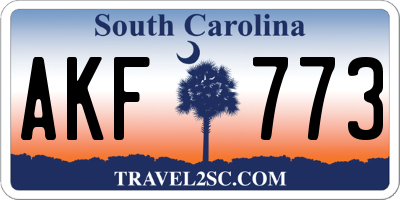 SC license plate AKF773