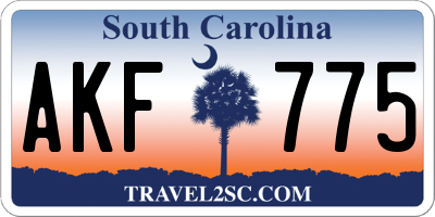 SC license plate AKF775