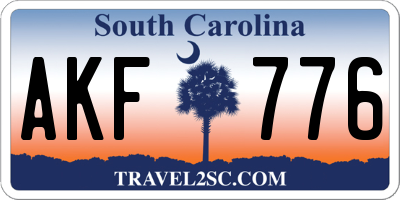 SC license plate AKF776