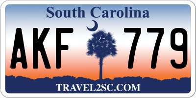 SC license plate AKF779