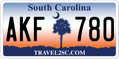 SC license plate AKF780
