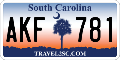 SC license plate AKF781