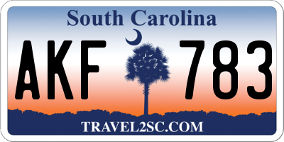 SC license plate AKF783