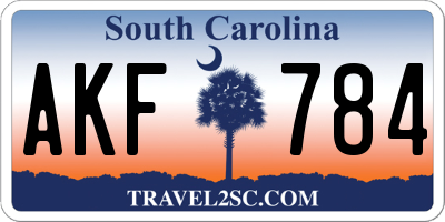 SC license plate AKF784