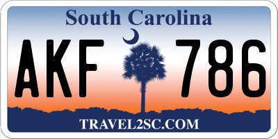 SC license plate AKF786