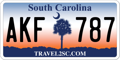 SC license plate AKF787