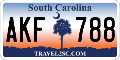 SC license plate AKF788