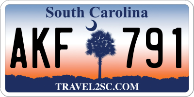 SC license plate AKF791