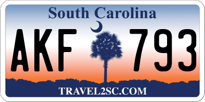 SC license plate AKF793