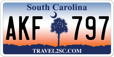 SC license plate AKF797