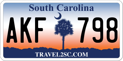 SC license plate AKF798