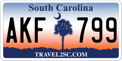 SC license plate AKF799