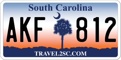 SC license plate AKF812