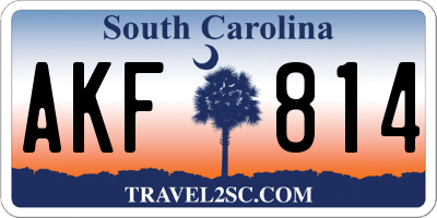 SC license plate AKF814