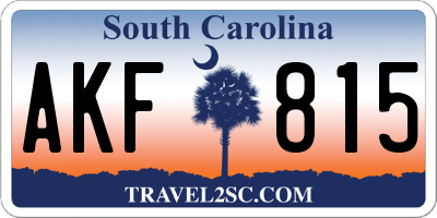 SC license plate AKF815
