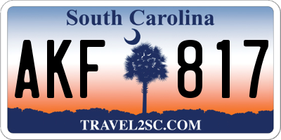 SC license plate AKF817