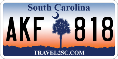 SC license plate AKF818