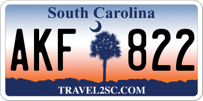 SC license plate AKF822