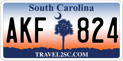 SC license plate AKF824