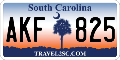 SC license plate AKF825
