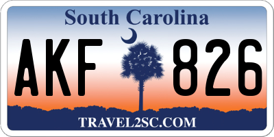 SC license plate AKF826